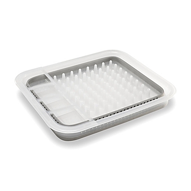 madesmart&reg; Collapsible Dish Rack in Clear. View a larger version of this product image.