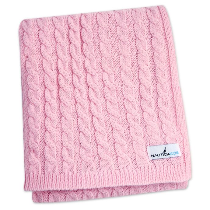 Wool Hugs Dusty Pink Chunky Knit Blanket. Pink throw blanket.