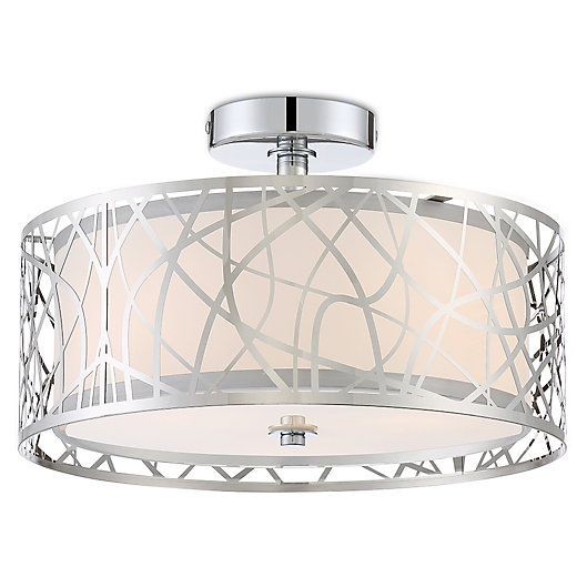 Alternate image 1 for Quoizel Platinum Collection Abode 3-Light Semi-Flush Mount Ceiling Lamp in Chrome
