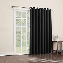 Sun Zero® Mariah 84-Inch Grommet 100% Blackout Patio Door Curtain Panel in Black (Single)
