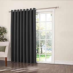 Sun Zero® Bella 84-Inch Room-Darkening Extra-Wide Grommet Patio Door Panel in Black (Single)