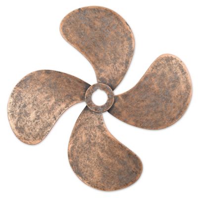Ship&#39;s Copper Propeller 16-Inch x 20-Inch Wall Display in Black Antique