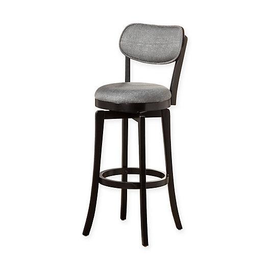 Hilale Wood Sloan Swivel Counter, Black And Gray Counter Stools