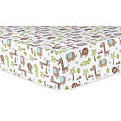 Trend Lab&reg; Safari Animals Deluxe Flannel Fitted Crib Sheet in Sage