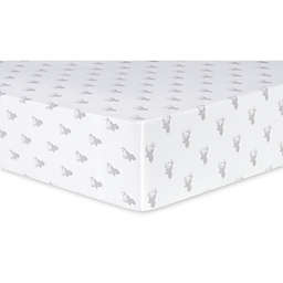 Trend Lab® Stag Silhouettes Deluxe Flannel Fitted Crib Sheet in Grey