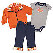 Baby Vision&reg; Yoga Sprout Size 0-3M 3-Piece Fox Bodysuit, Jacket, and Pant Set in Orange/Navy