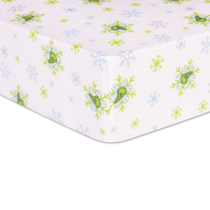 Trend Lab Dr Seuss The Grinch Deluxe Flannel Crib Sheet Bed