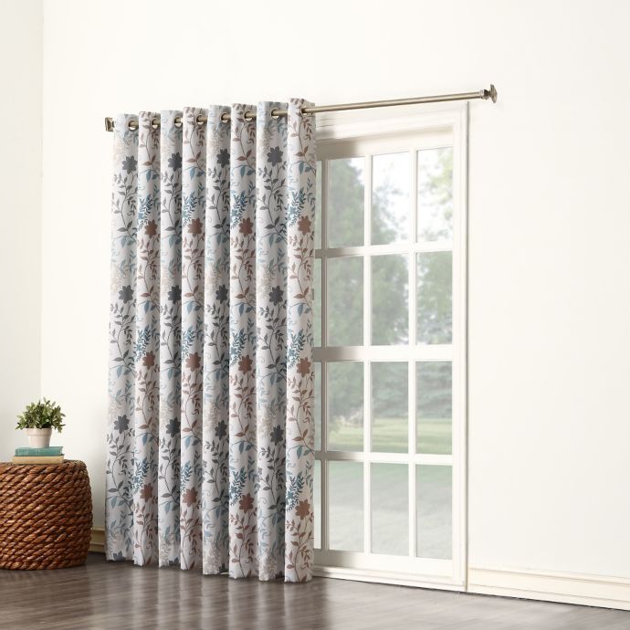 Sun Zero Allena Grommet Top Extra Wide Patio Door Curtain Panel In