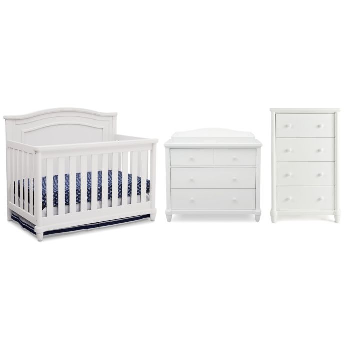 Simmons Kids Barrington Nursery Furniture Collection In Bianca