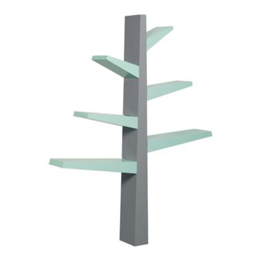 Babyletto Poplar Spruce Tree Bookcase in Grey/Mint. View a larger version of this product image.