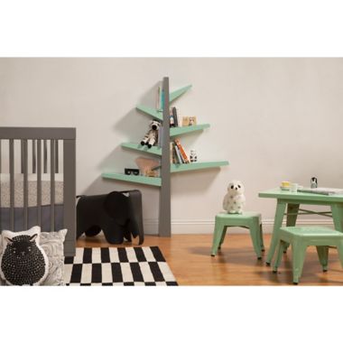 Babyletto Poplar Spruce Tree Bookcase in Grey/Mint. View a larger version of this product image.