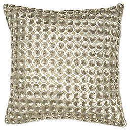 Aura Polu Dupioni Beaded 20-Inch Square Throw Pillow in Gold