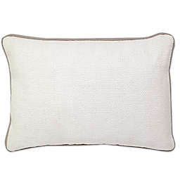 Aura Basket Weave Oblong Throw Pillow in White