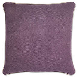 Aura Basket Weave Square Throw Pillow in Plum