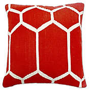 Aura Woven Hexagons 20-Inch Square Throw Pillow in Red/White