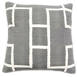 Aura Woven Rectangles 20-Inch Square Throw Pillow