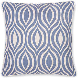 Aura Hand Embroidered 20-Inch Throw Pillow in Peacock Blue