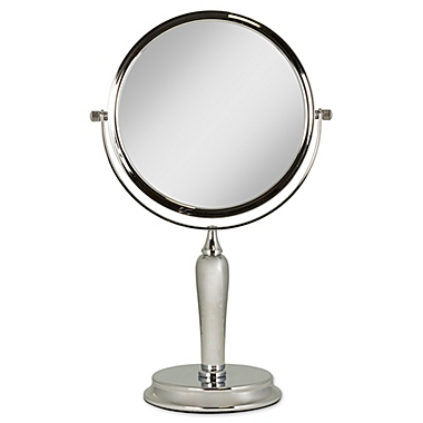 Clear Frame Marko MAKEUP MIRROR VANITY CLEAR WHITE FRAME MAGNIFY DOUBLE SIDED REVOLVING REFLECT 