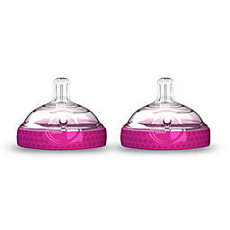 Baby Brezza&reg; Natural Bottles 2-Pack Medium-Flow/Stage 2 Nipples in Pink