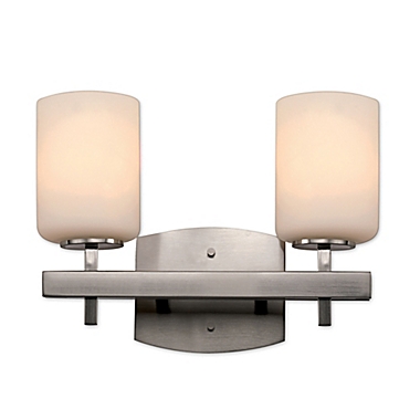 Bel Air Ridge Rail 2-Light Semi Flush-Mount Vanity Light in Polished Chrome with Glass Shade. View a larger version of this product image.