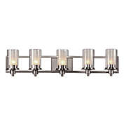 Bel Air Cabernet Collection 3-Light Brushed Nickel Bath Bar with Frosted Inner Glass Shade
