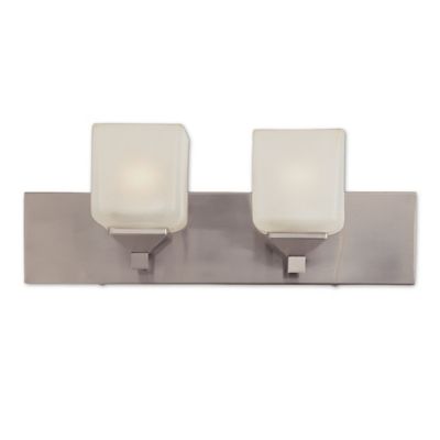 Bel Air Lighting Cube 2-Light Bath Bar Fixture in Pewter