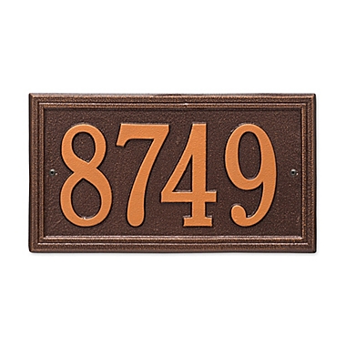 Whitehall Products Double Border 1-Line House Numbers Plaque. View a larger version of this product image.