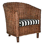 Safavieh Omni Barrell Chair in Brown/Stripe