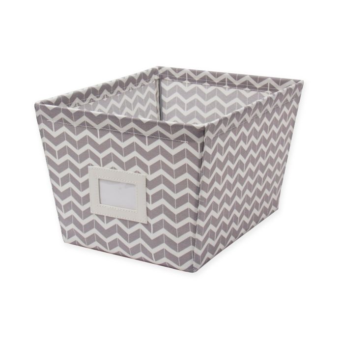 Canvas Storage Bin with Chevron Print | Bed Bath and ...