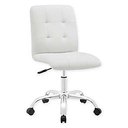 Modway Prim Armless Mid-Back Office Chair in White