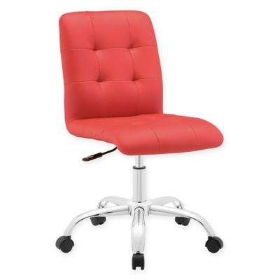 Modway Prim Armless Mid-Back Office Chair in Red