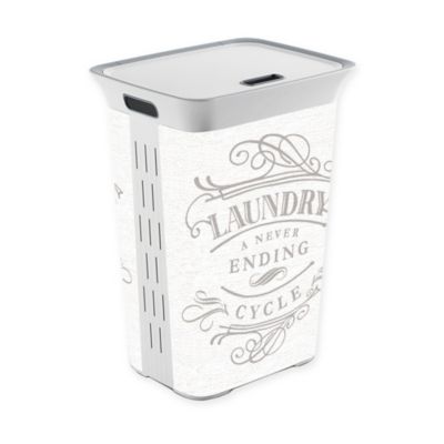 white laundry hamper with lid