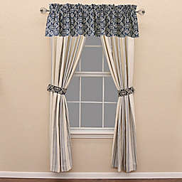 HiEnd Accents St. Clair Stripe 2-Pack 84-Inch Rod Pocket Window Curtain Panels in Blue/White