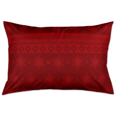 Holiday Snowflakes Pillow Sham in Red 