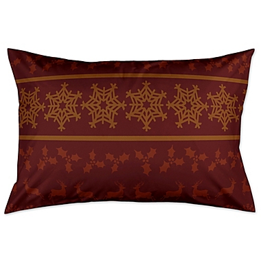 Rustic Holiday Standard Pillow Sham in Beige/Maroon. View a larger version of this product image.