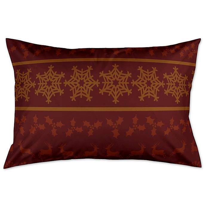 Rustic Holiday Pillow Sham in Beige/Maroon | Bed Bath & Beyond