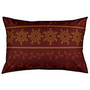 Rustic Holiday Pillow Sham in Beige/Maroon