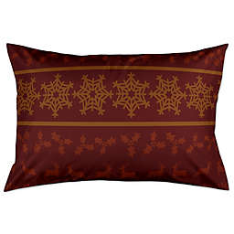 Rustic Holiday Pillow Sham in Beige/Maroon