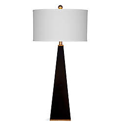 Bassett Mirror Company Ellie Table Lamp in Glossy Black with Fabric Shade