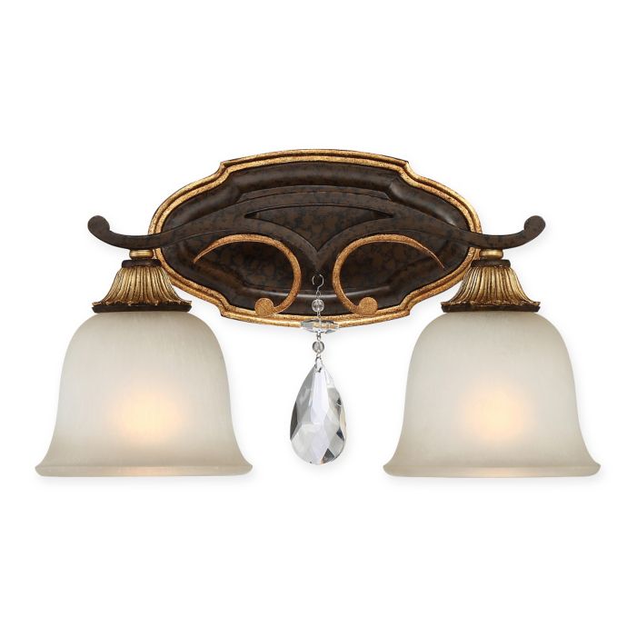 Chateau Nobles 2 Light Bathroom Wall Sconce In Bronze Gold Bed