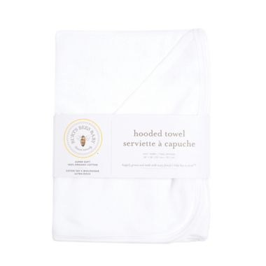 Burt's Bees Baby&reg; Organic Cotton Knit Terry Hooded Towel in Cloud. View a larger version of this product image.