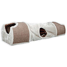 Trixie Pet Products Plush Nesting Tunnel for Cats in Grey/Brown