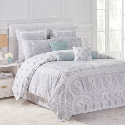 Dena Home Luna Reversible Duvet Cover In Grey White Bed Bath