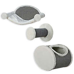 Trixie Wall-Mounted 4-Piece Cat Lounging Set in Grey/White
