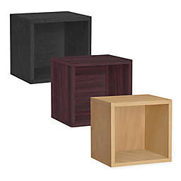 Way Basics Tool-Free Assembly zBoard paperboard Connect Storage Cube in Espresso Wood Grain
