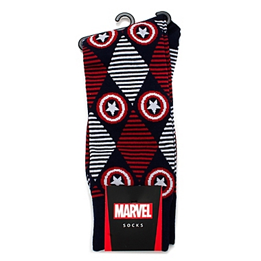 Marvel&reg; Captain America Argyle Socks in Navy. View a larger version of this product image.