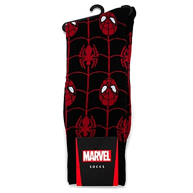 Marvel&reg; Spider-Man Web Socks in Black. View a larger version of this product image.