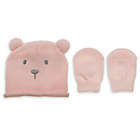 Alternate image 0 for Little Me&reg; Newborn 2-Piece Acrylic Bear Hat with Mittens in Pink