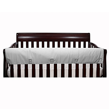 The Peanutshell&trade; Solid Long Crib Rail Guard in Grey. View a larger version of this product image.
