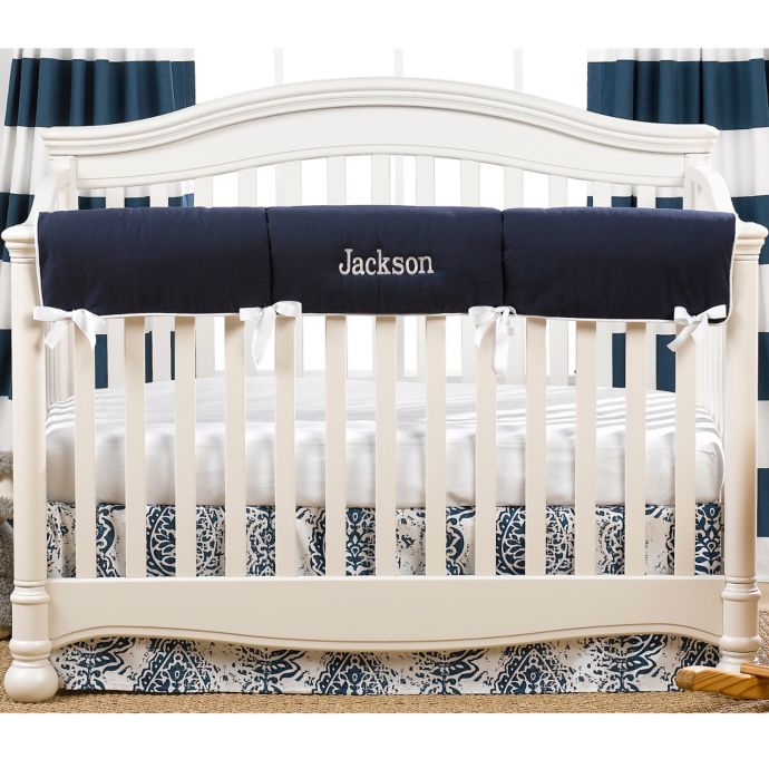 Liz And Roo Crib Rail Guard In Navy White Bed Bath Beyond